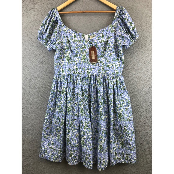 Hearts And Found Dresses & Skirts - New Hearts and Found Floral Puff Sleeve Sweetheart Neckline Mini Dress XXL